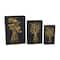 Black & Gold Faux Leather Floral Faux Book Storage Decorative Box Set